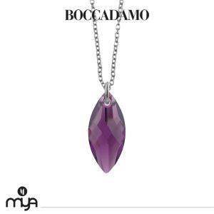 Collar con cristal talla marquesa color amatista