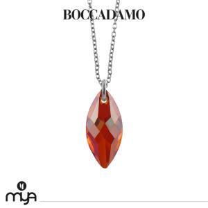Collar con cristal talla marquesa color rojo fuego