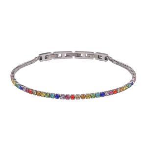 Pulsera tenis para hombre con circonitas multicolor