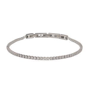 Pulsera tenis para hombre con circonitas blancas