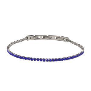 Pulsera tenis para hombre con circonitas azules