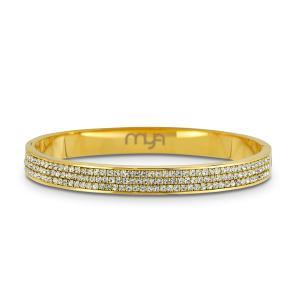 Jj/br14 brazalete bañado en oro amarillo con circonitas