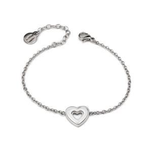 Ca/br13 pulsera de acero con central en forma de corazón