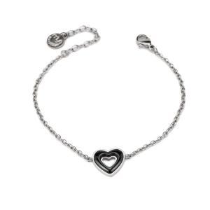 Ca/br16 pulsera de acero con central en forma de corazón