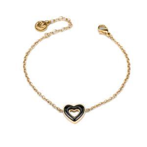 Ca/br17 pulsera de acero, bañada en oro amarillo, con central en forma de corazón