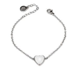 Ca/br19 pulsera de acero con centro de corazón pleno