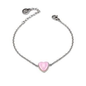 Ca/br22 pulsera de acero con central en forma de corazón pleno