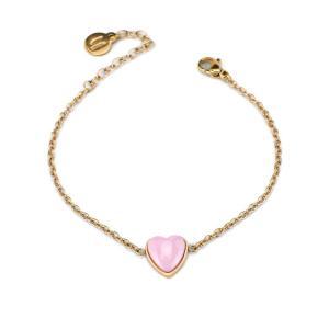 Ca/br23 pulsera bañada en oro amarillo con central en forma de corazón pleno