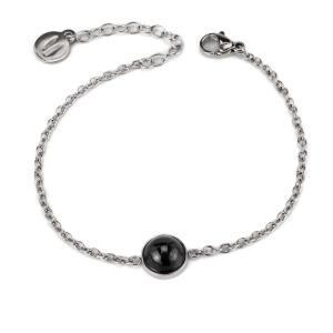 Ca/br01 pulsera en acero rodiado con central redondo