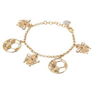 Pulsera de bronce bañada en oro amarillo con charms