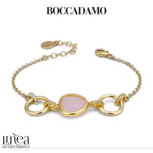 Pulsera con cristal central de color cuarzo rosa