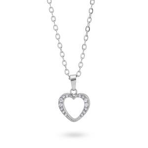 Collar con colgante de corazón y pavé de circonitas
