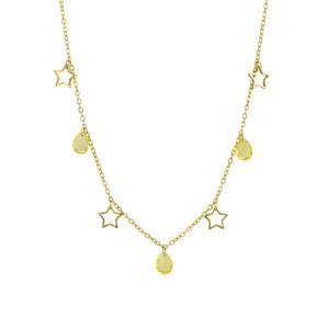 Collar bañado en oro amarillo con estrellas y cristales amarillos