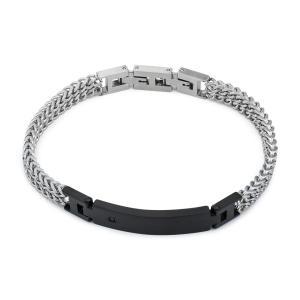 Pulsera para hombre con central bañado en negro