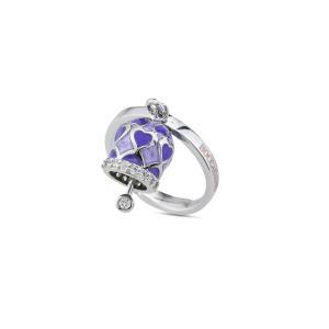 Anillo con campanilla de la suerte morada