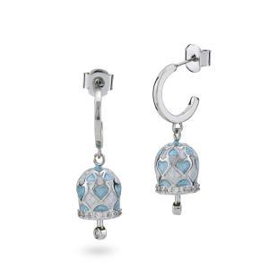 Pendientes con campanilla de la suerte azul