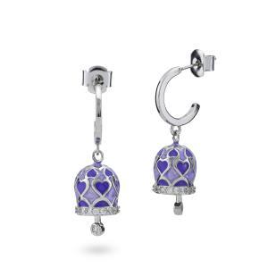 Pendientes con campanilla de la suerte violeta