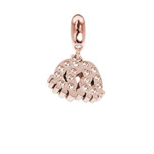 Charm rosa con piececitos y circonitas