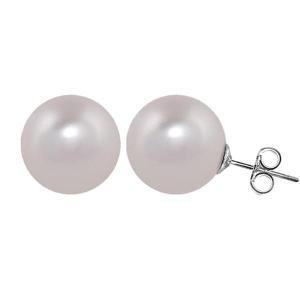 Pendientes de botón en plata y perlas