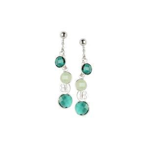 Pendientes colgantes con cristales verdes y verde claro