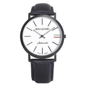 Reloj con correa de piel, esfera blanca y tricolor