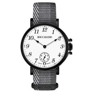 Reloj de mujer con esfera blanca y correa de nailon en espiga