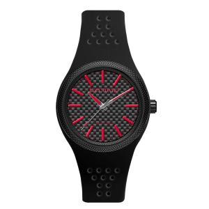 Reloj de silicona hipoalergénica con índices y agujas rojos