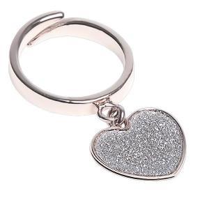 Anillo ajustable con corazón de purpurina