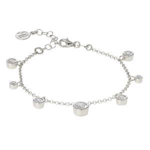 Pulsera con colgantes de circonitas talla diamante