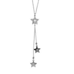 Collar de acero con colgante de estrellas en cascada