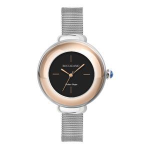 Reloj de pulsera para mujer con esfera plateada y corona cabujón