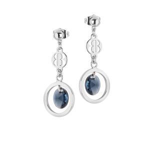 Pendientes con cristal azul montana