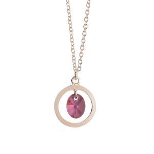Collar con cristal lila oscuro