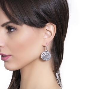 Pendientes con colgante en espiral de purpurina negra