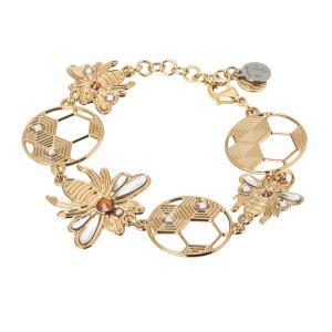 Pulsera semirrígida de bronce bañado en oro amarillo