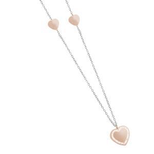 Collar con corazones bañados en oro rosa