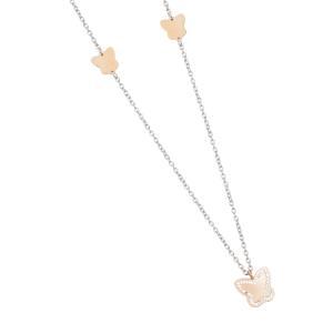 Collar con mariposas bañadas en oro rosa