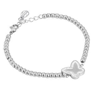 Pulsera de cuentas con mariposa y strass