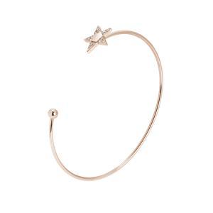 Pulsera rígida abierta con estrella rosa