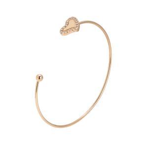 Pulsera rígida abierta con corazón rosa