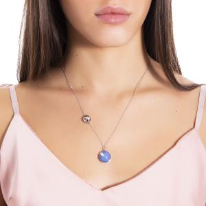 Collar de acero con cabujón azul