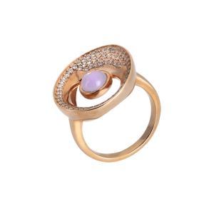 Anillo eclipse lunar bañado en oro rosa