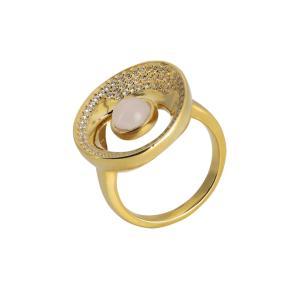 Anillo eclipse lunar bañado en oro amarillo