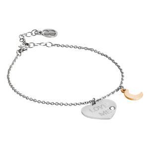 Pulsera ""love me"" (ámame) con colgantes bicolor