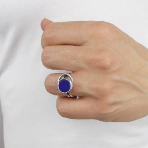 Anillo nudo con ágata azul