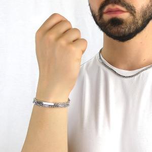 Pulsera de cadena bizantina cuadrada con placa