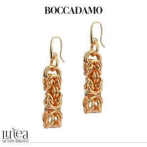 Pendientes de bronce rosa con cadena bizantina grande