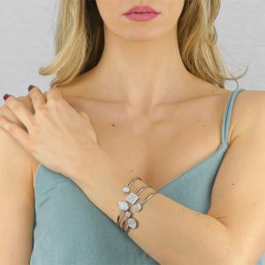 Brazalete abierto con cuadrados de strass cristal