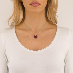 Collar con corazón de amatista