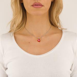 Collar con corazón irregular astral pink